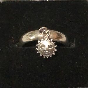 .925 sterling silver ring with sun charm.